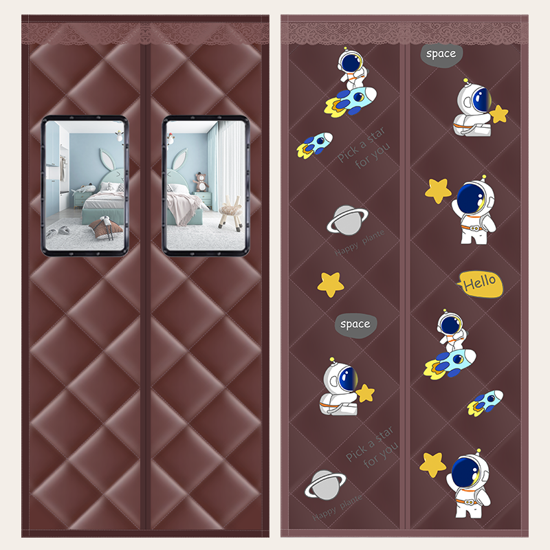 Winter Thickened Cotton Door Curtain Household Air Conditioning Warm Insulation Windproof Anti-Chill Soundproof Self-Suction Partition Curtain-Taobao