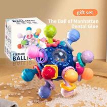 Manhattan Hand Ball Rattle Silicone Biteable Baby Hand Rattle Baby Toy 3-6 Months