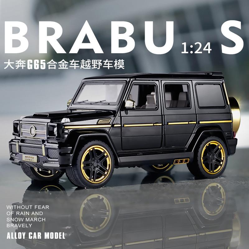 Model alloy car simulation 1 toy car 24 sound and light cross-country back force swing piece Baboos big car model six boys