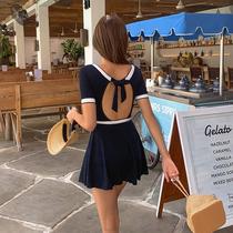 Conservative slim female swimsuit belly new small chest hot spring swimsuit gathered in the ins2022 Korean clothes