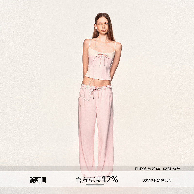 Come On, Let's Go for the "Millennial Street Style" Tie-Up Fishbone Color-Blocked Slimming Sporty Slim-Fit Camisole for Women Come On, Let's Go for the "Millennial Street Style" Tie-Up Fishbone Color-Blocked Slimming Sporty Slim-Fit Camisole for Women