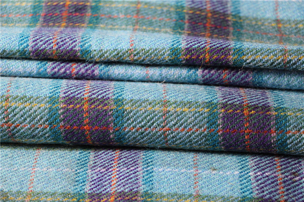 Баррет материал 正品harris tweed哈里斯粗花呢布料天蓝格纹diy服饰箱包配饰