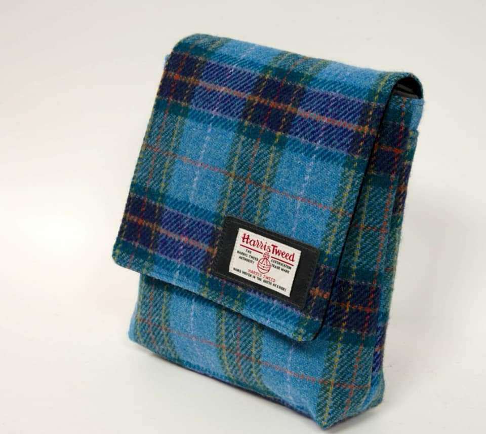 Баррет материал 正品harris tweed哈里斯粗花呢布料天蓝格纹diy服饰箱包配饰