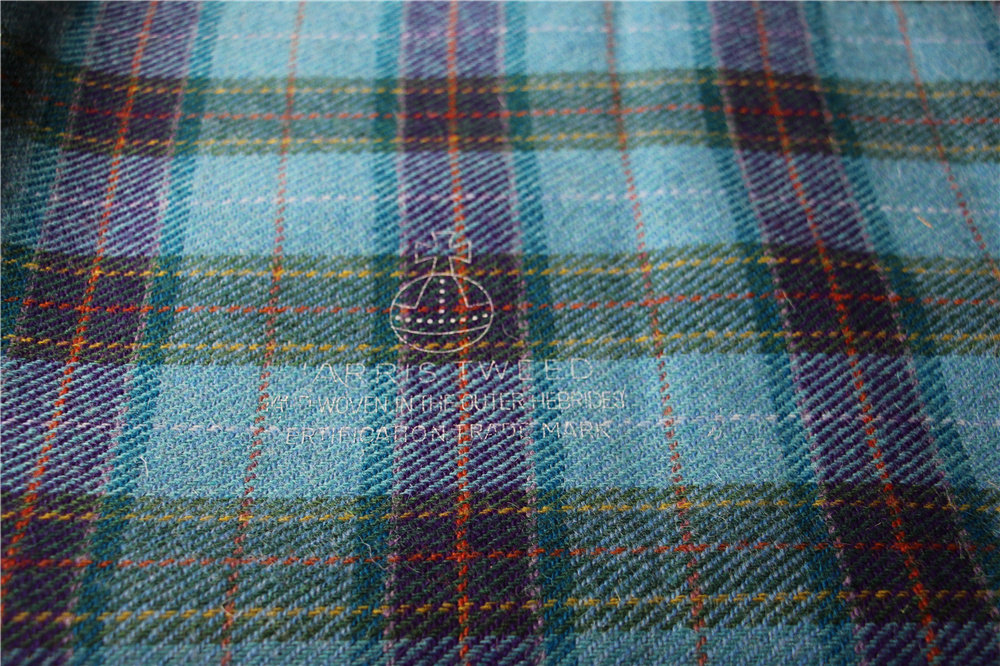 Баррет материал 正品harris tweed哈里斯粗花呢布料天蓝格纹diy服饰箱包配饰