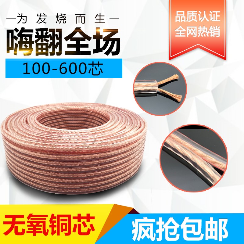 Professional pure copper audio wire oxygen-free copper speaker wire speaker wire 50 100 150 200 300 core 100 meters