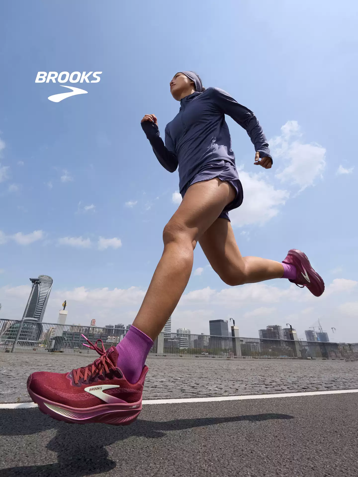 Brooks ghost 17 women's running shoes - cushioned, professional shock absorption, official model