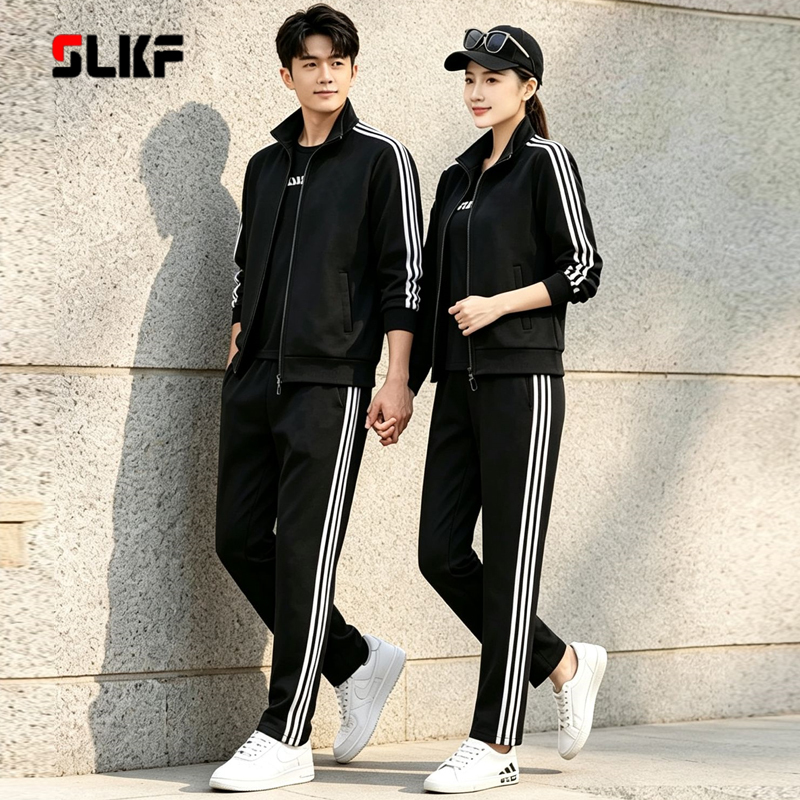 Brand Spring and Autumn Casual Sportswear for Men and Women, Loose Plus-Size Couple Cardigan Sweatshirt and Long Pants, Group Purchase Team Uniform