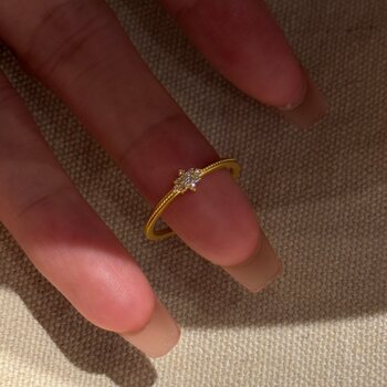 Starburst ring for women, niche design, light luxury and high-end feel