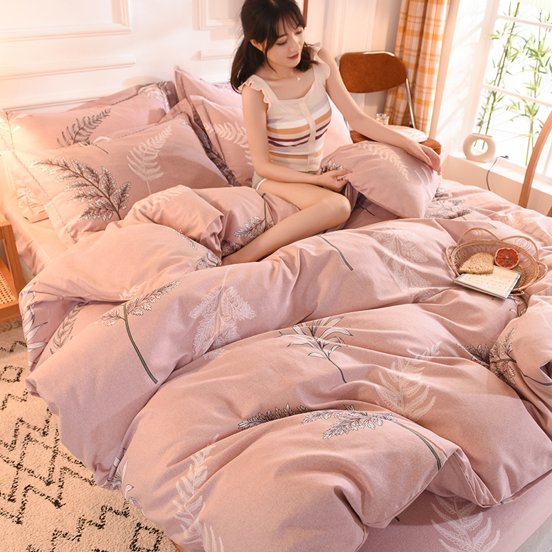 Nantong bed cotton four-piece 100 cotton flagship store high-grade brushed bed sheet quilt cover winter 4 pieces
