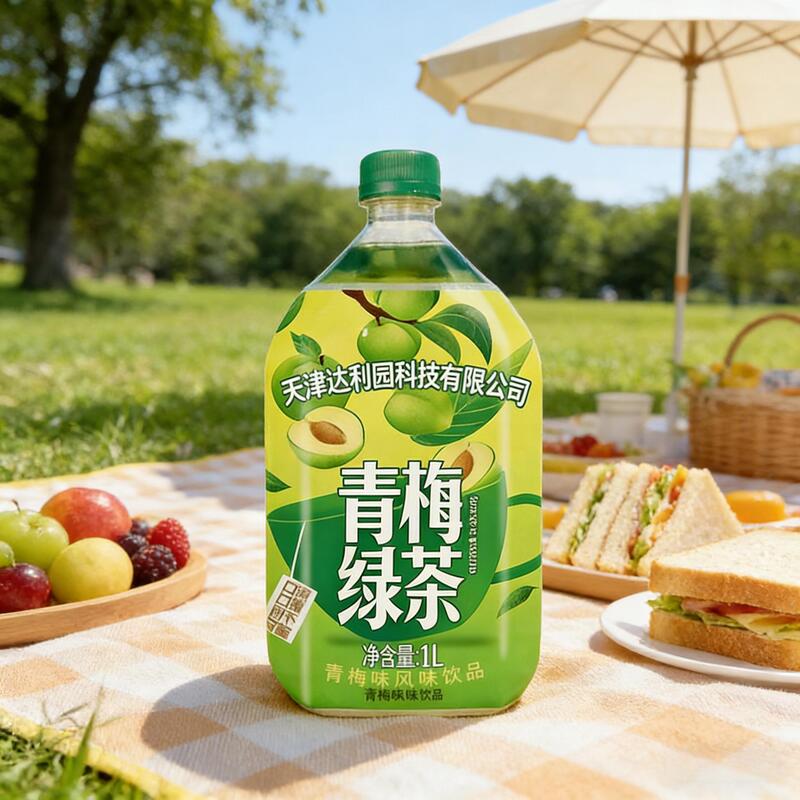 Green Plum Green Tea Flavored Tea Drink 1L Pack Summer Refreshing Anti-Greasy Thirst-Quenching Leisure Drink Special Offer Pack