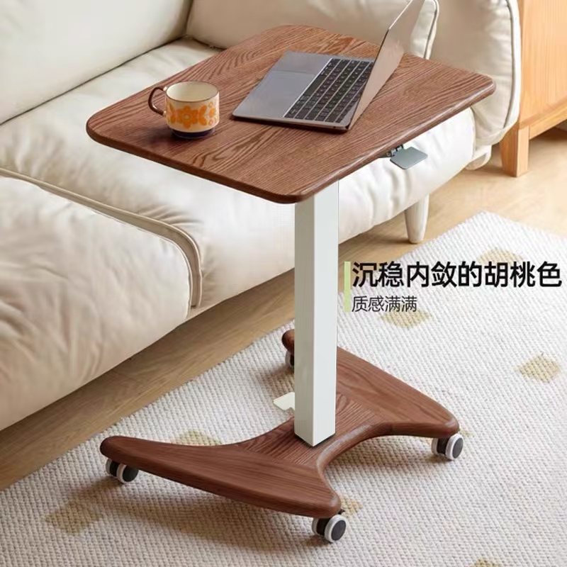 Solid Wood Adjustable Computer Desk, Study Desk, Movable Bedside Table, Home Office Folding Multi-Functional Workbench