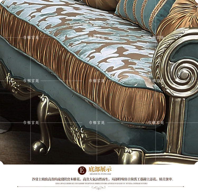 Cũ cổ retro Châu Âu sang trọng tân cổ điển đồ nội thất dán vàng và bạc lá gỗ rắn vải sofa Mỹ hậu hiện đại - Ghế sô pha ghế sofa giường giá rẻ