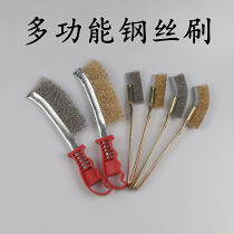 German import wire brush with handle Industrial brass wire stainless steel knife brush barbecuing cleaning brush with long handle wire