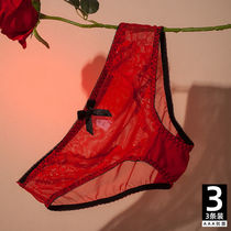 New new fashion lace bow low-waist underwear girls cotton crotch fashion wedding zodiac year briefs