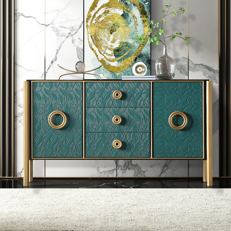 Home Light luxury simple mask cabinet multifunctional solid wood meal side wall mounting high cabinet type