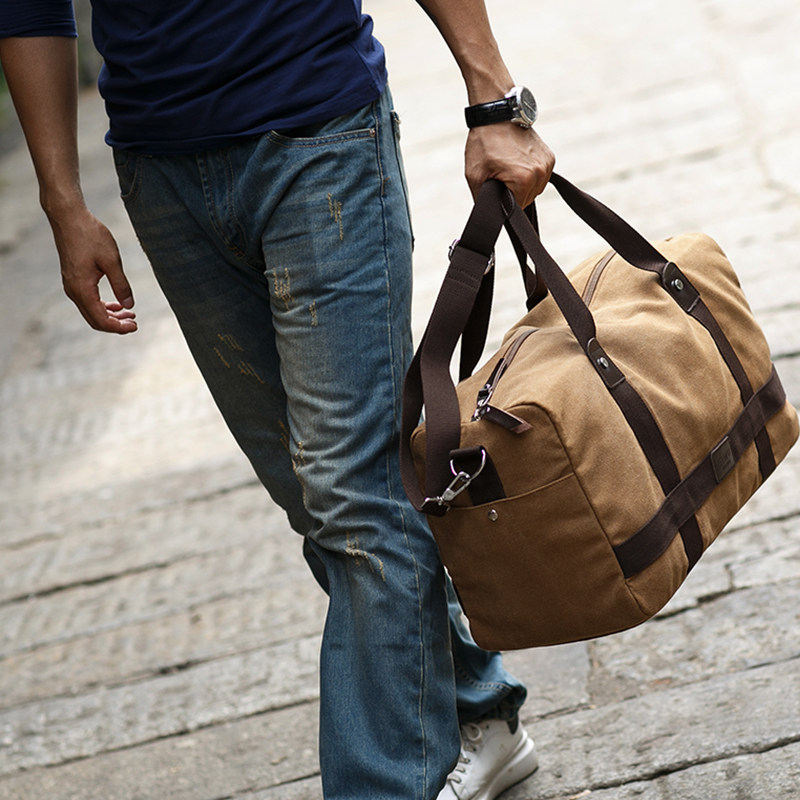 Simu handbag new large-capacity travel bag men's short-distance travel luggage bag shoulder canvas bag travel bag