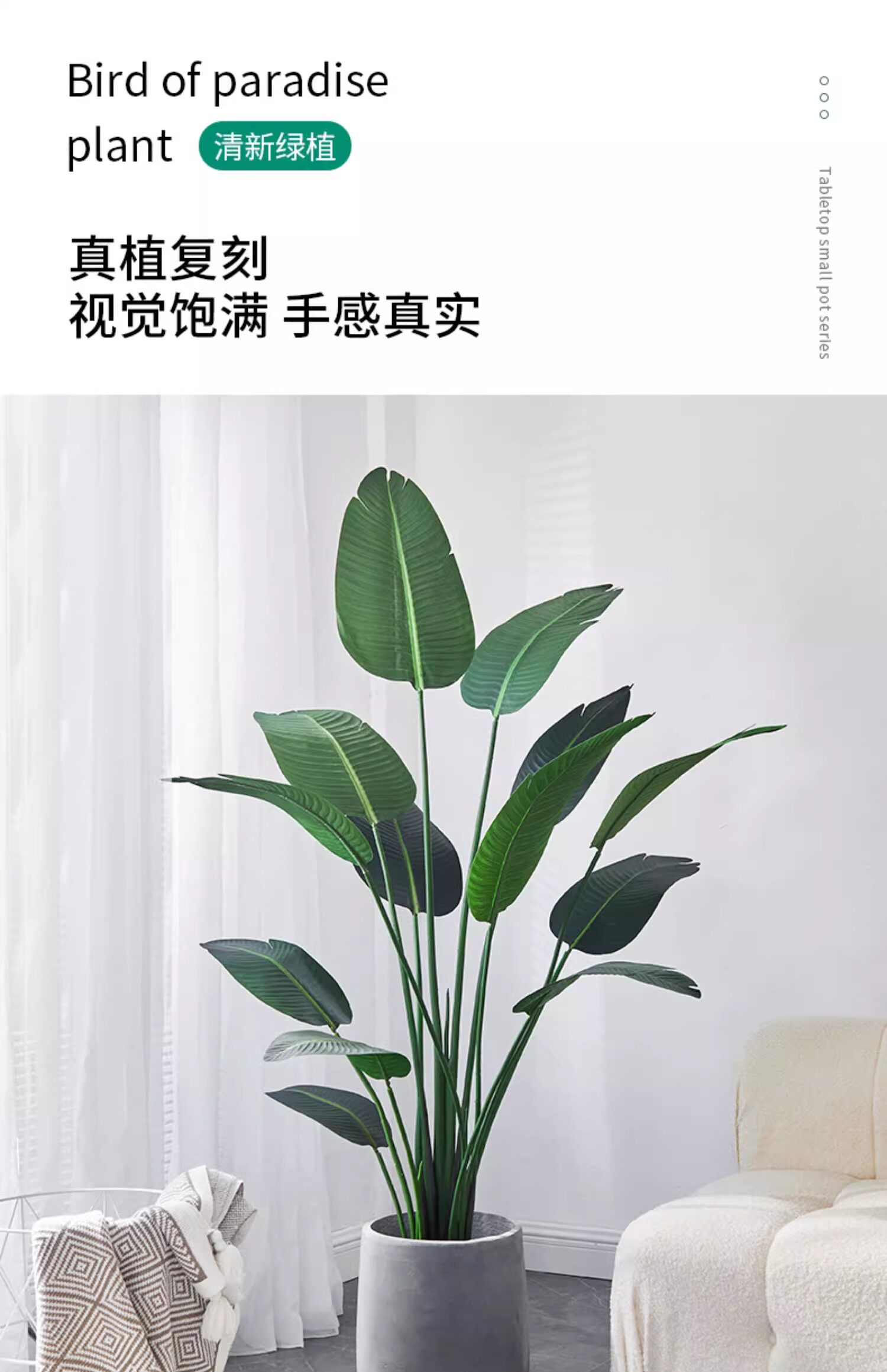 бонсай 彷真绿色植物旅人蕉高端轻奢大型天堂鸟客厅室内盆栽假绿植物落地摆件