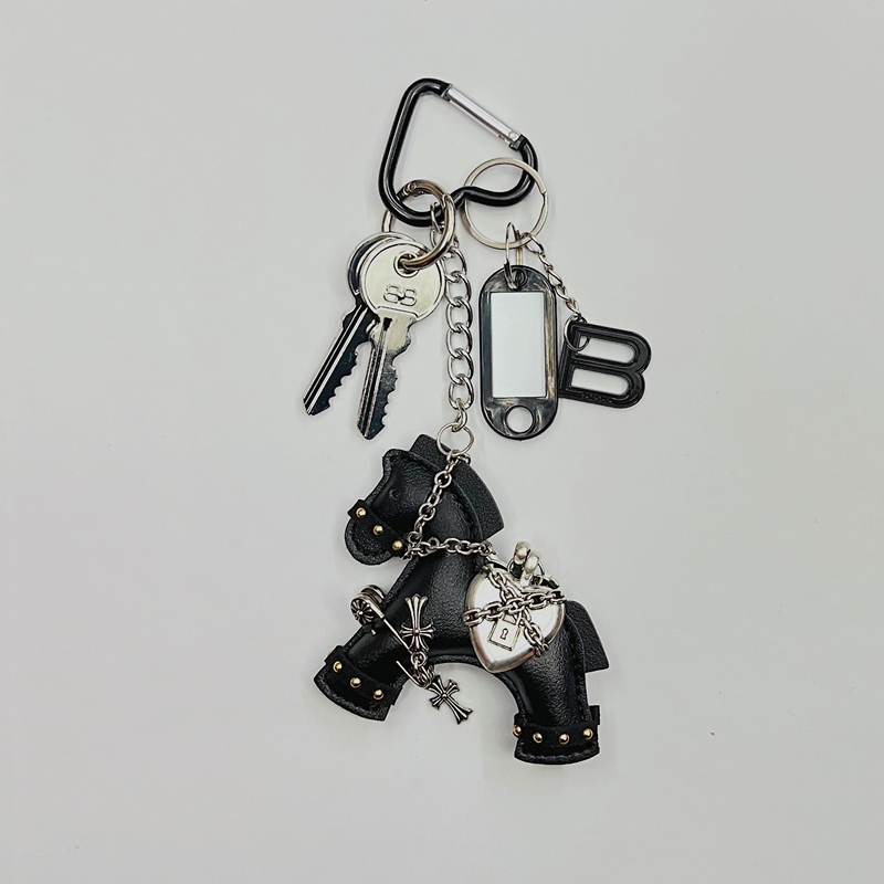 Original Design Punk Pony Pendant Sweet Cool Style Leather Keychain Bag Charm Couple Gift Rodeo Same Style Original Design Punk Pony Pendant Sweet Cool Style Leather Keychain Bag Charm Couple Gift Rodeo Same Style