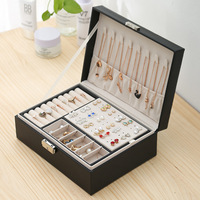 New Double-Layer Velvet Jewelry Box EUROPEAN JEWELRY Storage