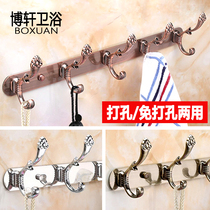 Toilet stainless steel clothes adhesive hook wall hook fitting room perforated coat rack bathroom hook wall rack