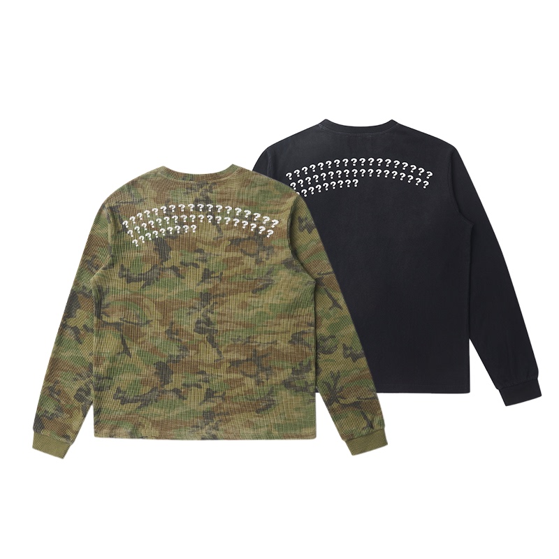 Question Mark?? Long-Sleeved *Demavie* Spoof Print, Short and Loose Fit, Skin-Friendly Pure Cotton Long-Sleeved Shirt.