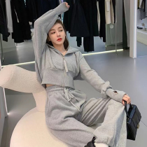 Fashion Han Edition Sports Suit Women Springtime Students Loose Levee Wear and hat Leisure Two sets of running suits