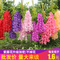 Simulation wisteria flower decoration hanging flower fake flower rattan violet indoor wedding ceiling plastic vine hanging plant