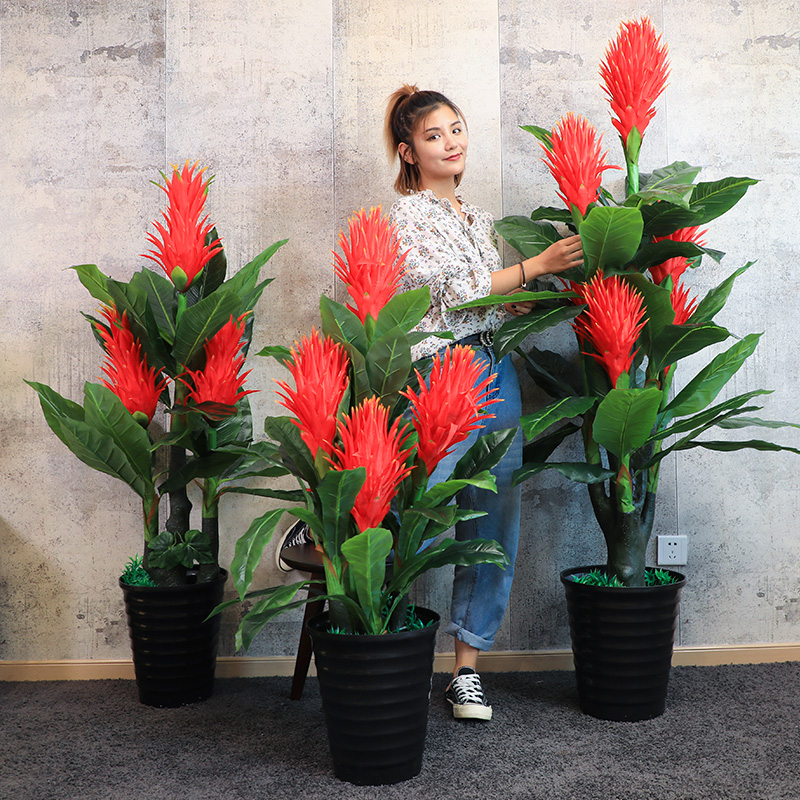 Green plant decoration Chinese fake flower fortune simulation plant decoration bonsai plastic large potted indoor living room flowers fall