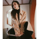 CONCISE-WHITE Jianbai Flagship Store Lapel Wool Coat Tie Waist Long Jacket Autumn and Winter