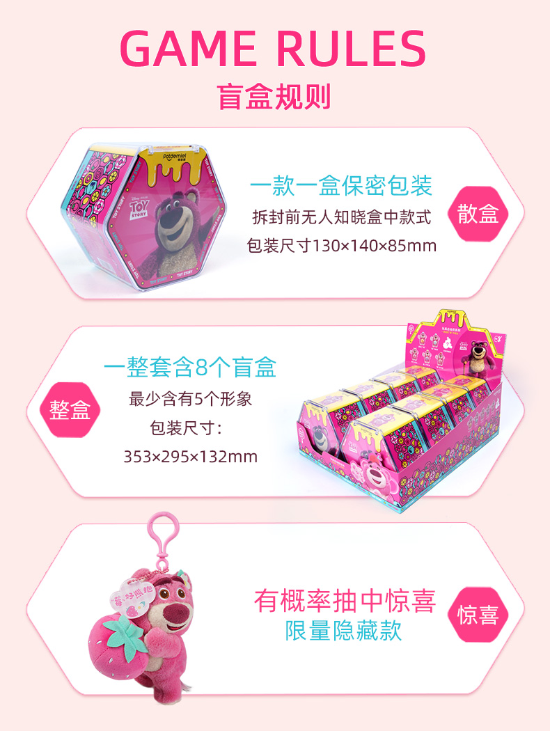 Disney 迪士尼 草莓熊盲盒挂件 图2