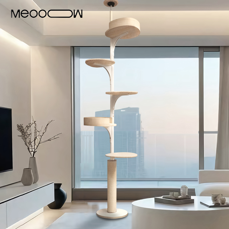Solid Wood Cat Climbing Frame, High-Rise Sky-High Post, Space-Saving Meoooow Cat Climbing Frame, Cat Bed, Cat Jumping Platform Solid Wood Cat Climbing Frame, High-Rise Sky-High Post, Space-Saving Meoooow Cat Climbing Frame, Cat Bed, Cat Jumping Platform