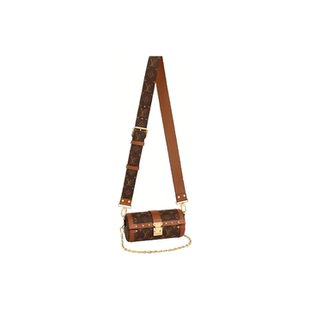 9.9 路易威登巴比龍帆布拼皮女士單肩腋下包 Vuitton 9.5新Louis