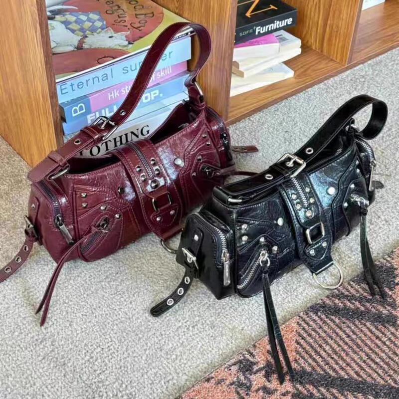 Unique Designer Versatile Heavy-Duty Biker Tote Bag, New Winter Retro Sweet Cool Girl Underarm Bag, Commuter Bag Unique Designer Versatile Heavy-Duty Biker Tote Bag, New Winter Retro Sweet Cool Girl Underarm Bag, Commuter Bag