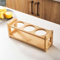  Sauce Bottle-wood frame Kitchen Condiment Tank Round Hole Shelve Oil Bottle Countertops Kitchen Shelve Seasoning set