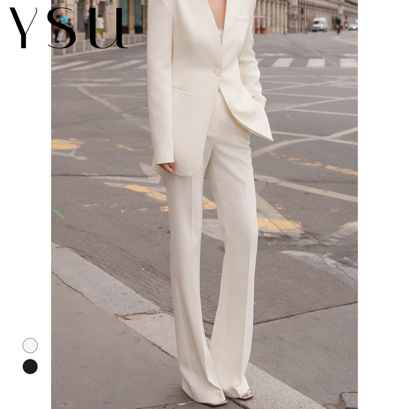 [Excess Stock] Urban Elite Wool Flared Solid Color Long Pants, Leg-Lengthening Casual Pants, Supermodel Pants Y304163