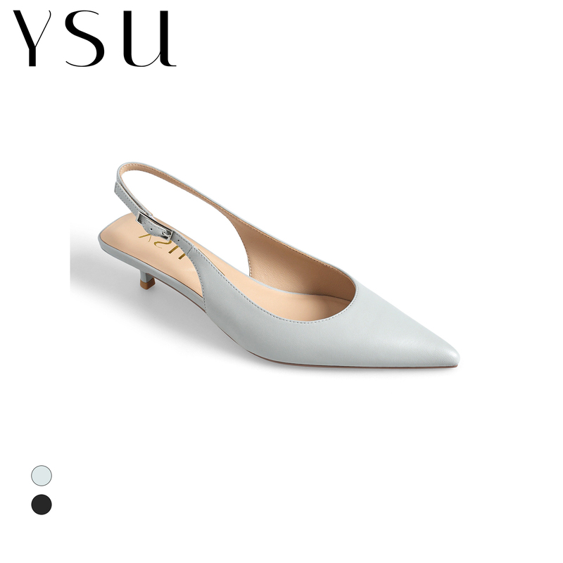 【Yushu】Ysu Pointed-Toe Backless Strap Sandals Low-Heeled Commuter Style Shallow Mouth Single Shoes Ysu026Ql-4