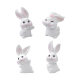 New Miniature White Rabbit Animal Model Ornament for Computer Desktop, Workstation, Car Interior, Stress Relief and Healing