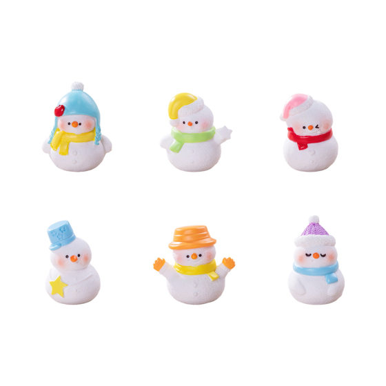 Creative Resin Ornaments Cute Snowman DIY Christmas Decorations Snowflake Christmas Tree Desktop Small Ornaments