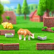 Micro-Landscape Artificial Miniature Wall Bricks Fence Posts Calf Farm Landscaping DIY Decoration Accessories Mini Ornaments