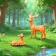 Micro-Landscape Pvc Ornaments, Horticultural Plants, Deer Animal Ornaments, Deer Family DIY Accessories