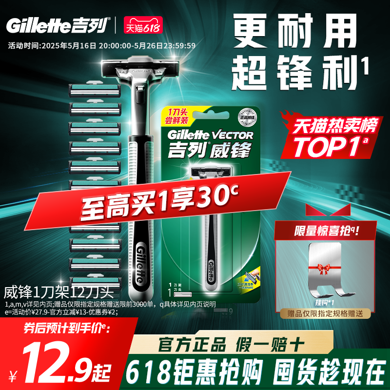 ジレット Viefront 手動式男性用カミソリ刃ヘッド 非オタク向け正規品 公式旗艦店 ひげ用カミソリ