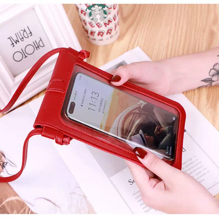Fresh small polyurethane waterproof design shoulder bag, touch screen, style