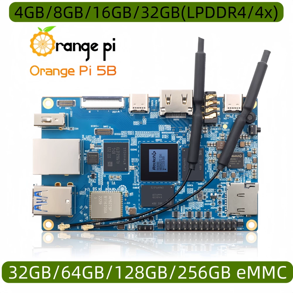 Orange Pi 5B Rockchip RK3588S восьмиядерный 64-битный процессор, различные версии памяти, опционально Orange Pi