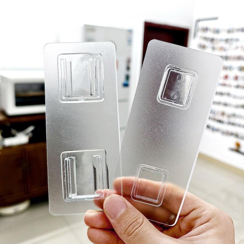 New Model, Enlarged and Thickened, Strong Adhesive Hook with Snap-On Fastener, Heavy-Duty, No-Drill, Traceless, Letter-Shaped Clip, Power Strip Wall Mount