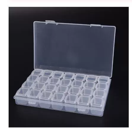 Бриллиантовый аксессуар, коробка для хранения, набор маникюрных инструментов для маникюра, тара, 56 ячеек, 28 ячеек