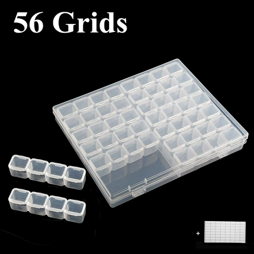 Бриллиантовый аксессуар, коробка для хранения, набор маникюрных инструментов для маникюра, тара, 56 ячеек, 28 ячеек