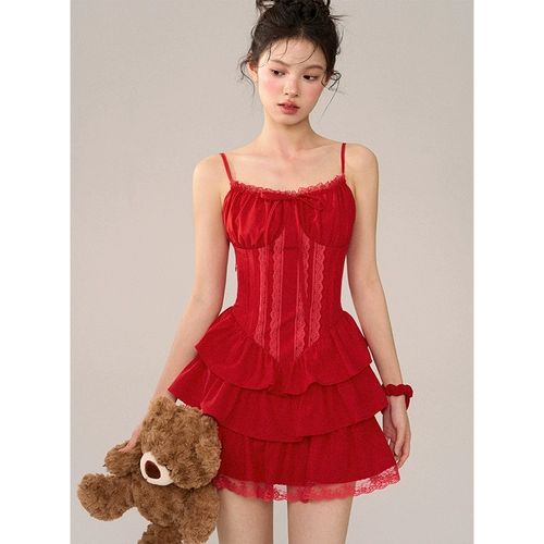 Оригинальная красная юбка, сексуальный корсет, платье, эффект подтяжки