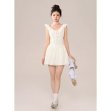 Оригинальный белый атмосферный корсет, платье, с рукавом