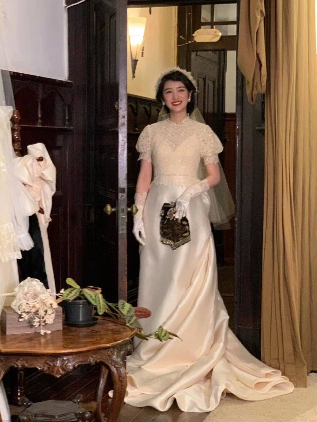 Легкое свадебное платье в стиле ретро bride forest dream из пряжи для выхода в свет Новинка 2024 года, платье с юбкой в стиле французского Хепберна в стиле рыбий хвост