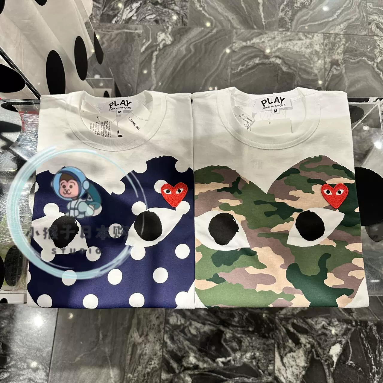 Покупка Little Monkey Japan японская покупка CDG Kawako Pauling Play Blue Полимейл маленький маленький очищающий футболка с коротким рукавом